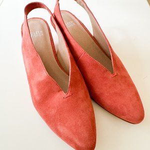 Eileen Fisher Gatwick Spice Suede Leather Slingback Pump Heels Size 6